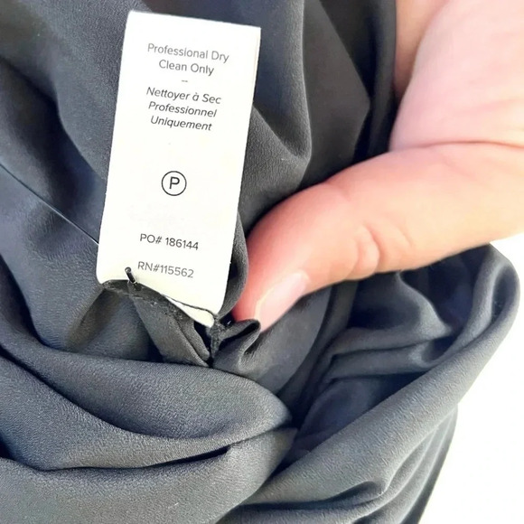 Cinq a Sept Nanon Silk Ruched Black Floral Ruffle Midi Sheath Dress Size 4 - Picture 15 of 16